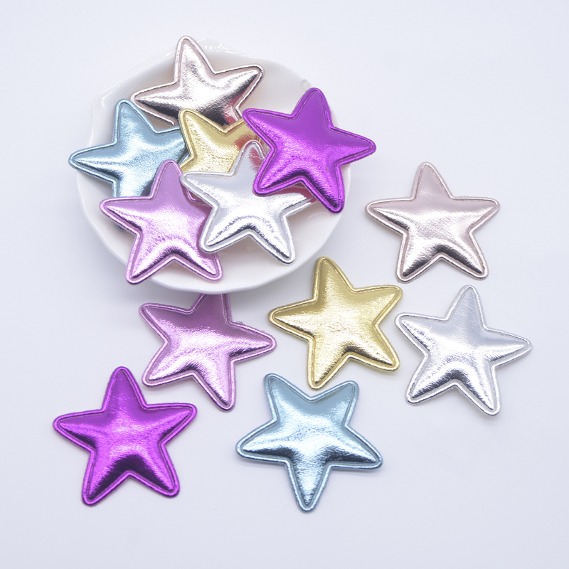 Wedding Superstar - 50 adet 40mm Deri Yıldız Aplike