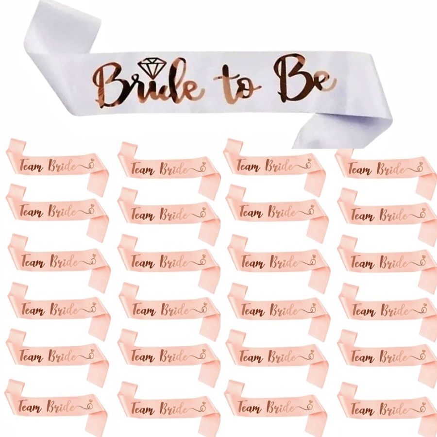 Bride Tribe Sash - 25 adet/set gül altın rengi kuşak