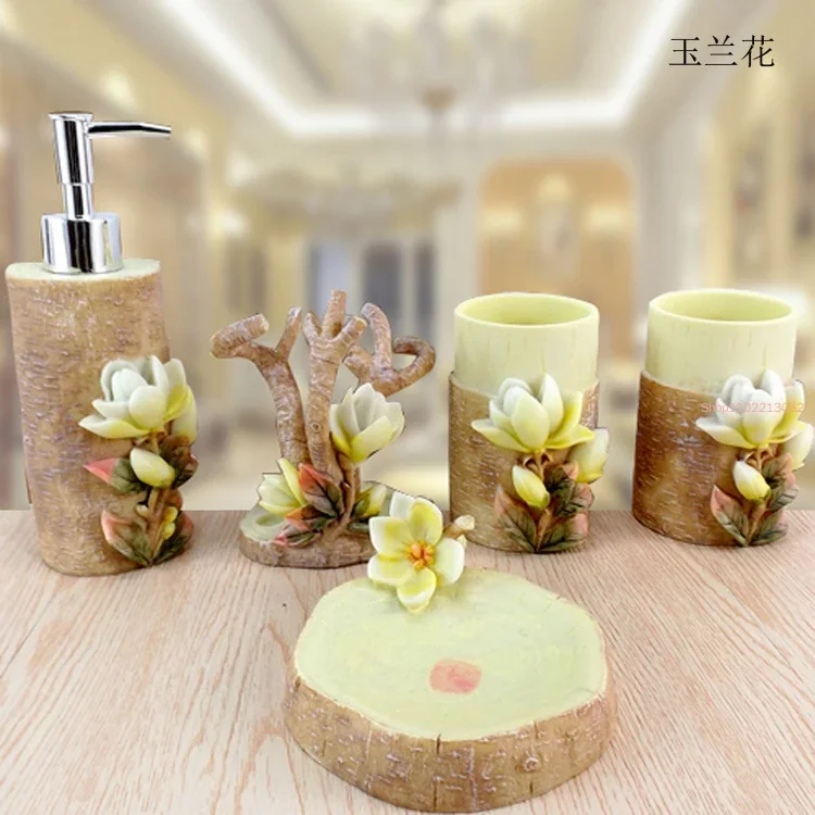 Wedding Bathroom Supply Kit - 5 adet/takım Reçine Banyo Aksesuarları Seti