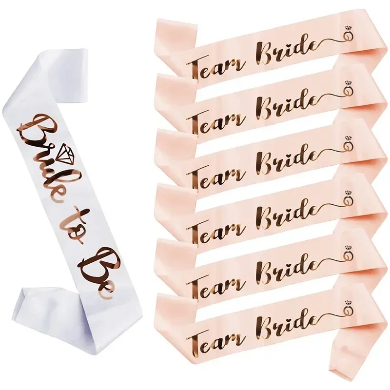 Bride Tribe Sash - 1 Set Gelin Kuşağı Gül Altın
