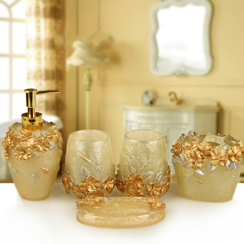 Wedding Bathroom Supply Kit - Avrupa Tarzı Kabartma Reçine Banyo Seti