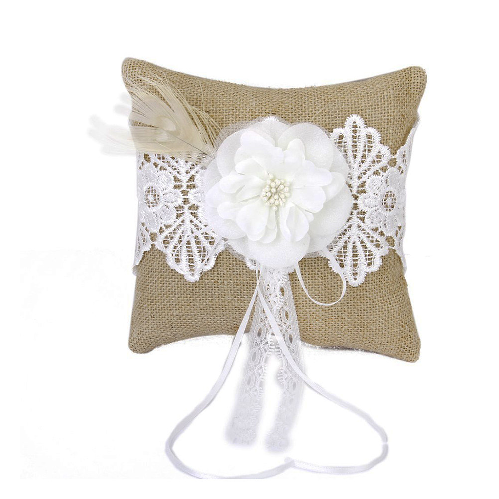 20x20cm Jüt Düğün Yüzük Yastığ - Ring Bearer Pillow incelemesi ve fiyatı