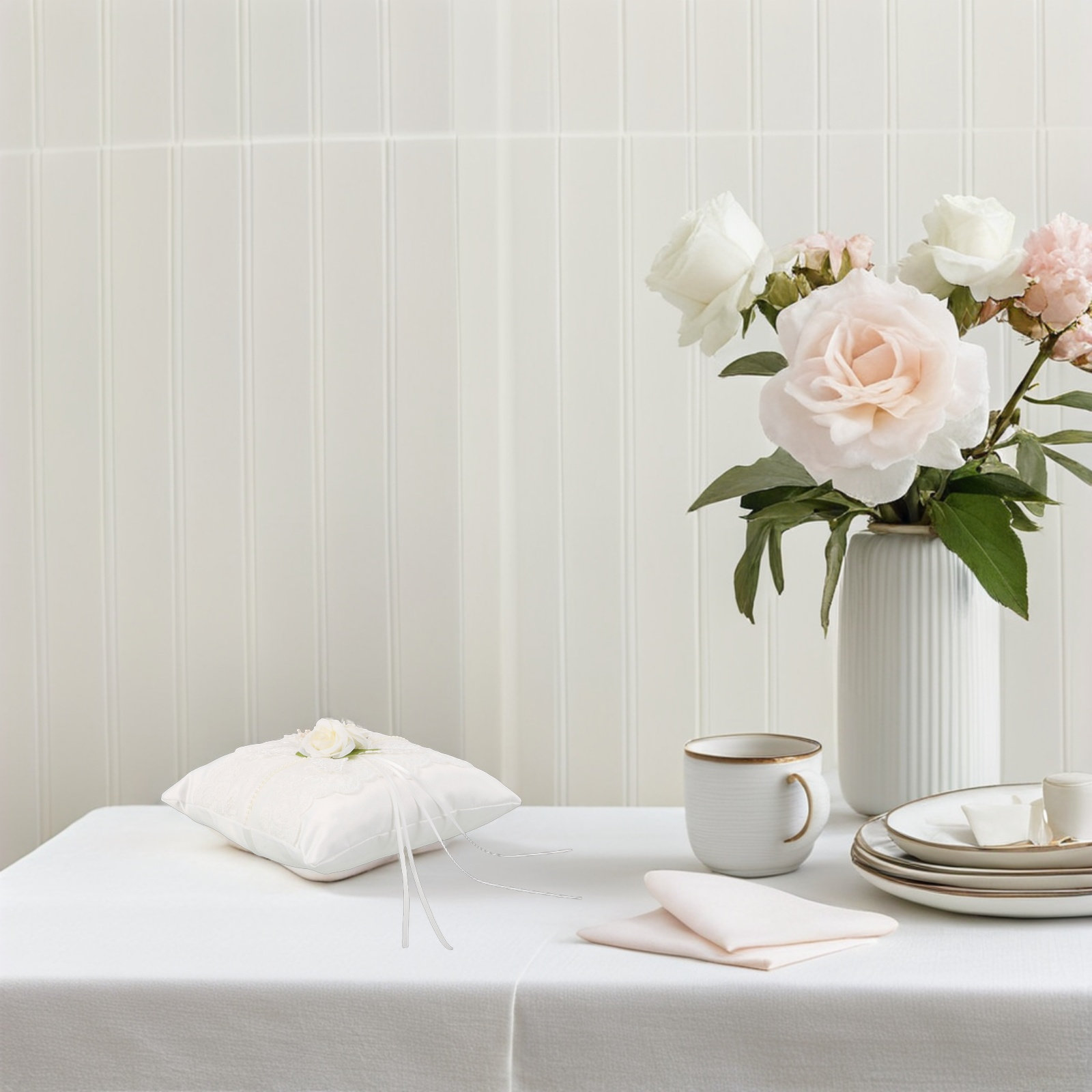 Düğün Dantel Yüzük Yastığı Bey - Ring Bearer Pillow incelemesi ve fiyatı