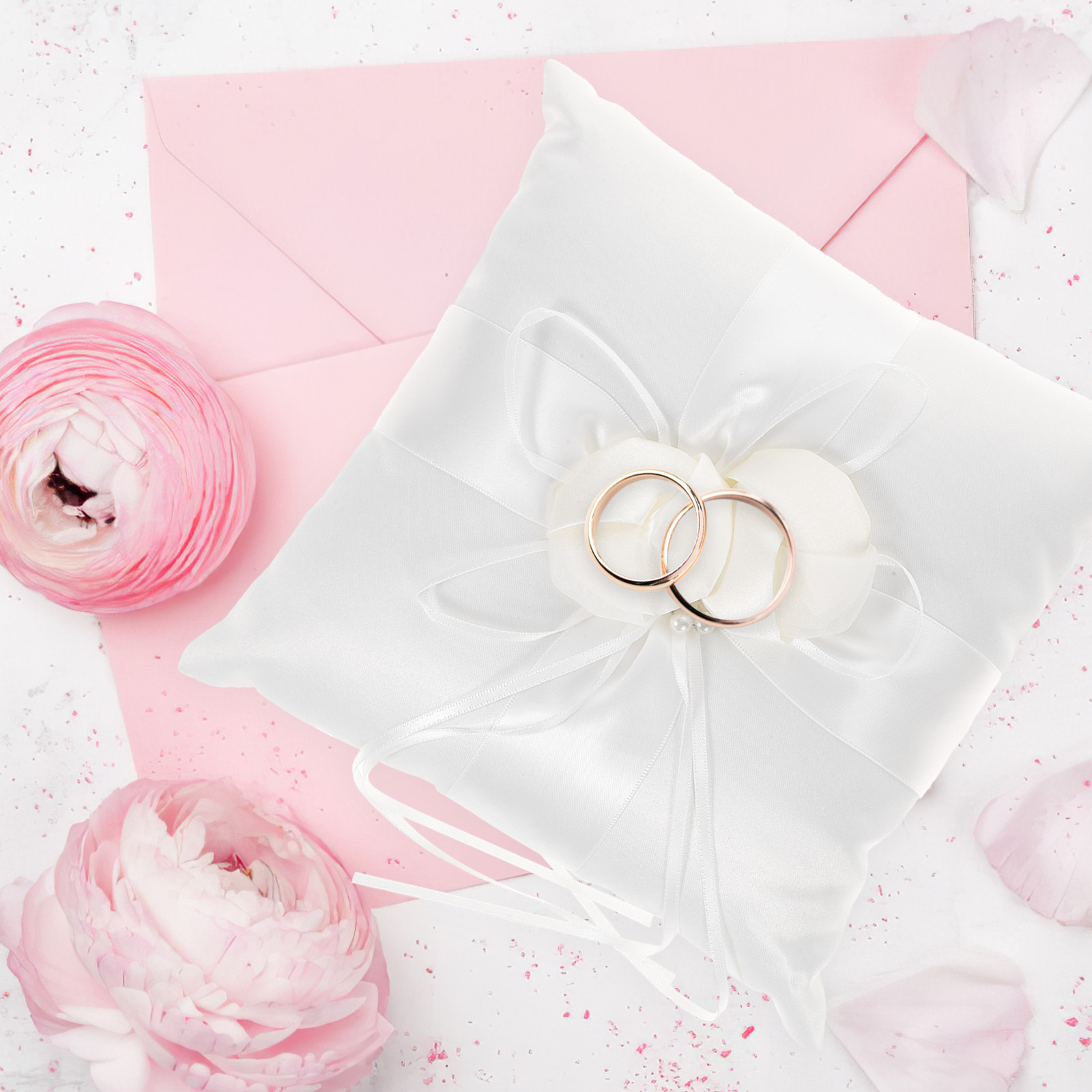 20x20cm zarif beyaz saten cep  - Ring Bearer Pillow incelemesi ve fiyatı