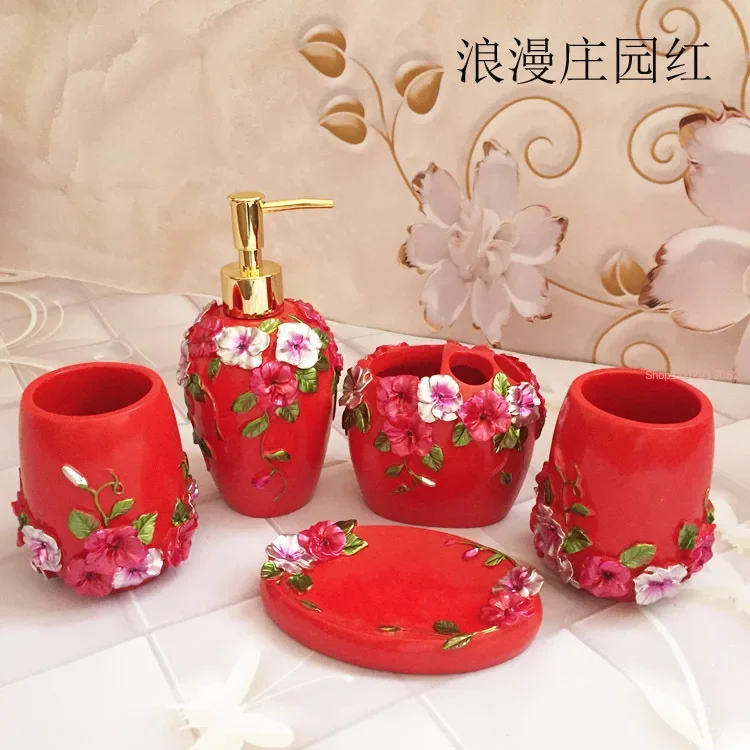 5 adet/takım Reçine Banyo Akse - Wedding Bathroom Supply Kit incelemesi ve fiyatı