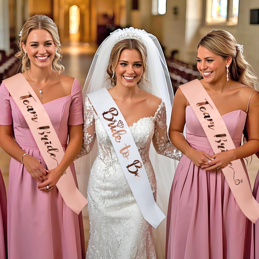 1 Set Gül Altın Rengi Gelin Ad - Bride Tribe Sash incelemesi ve fiyatı
