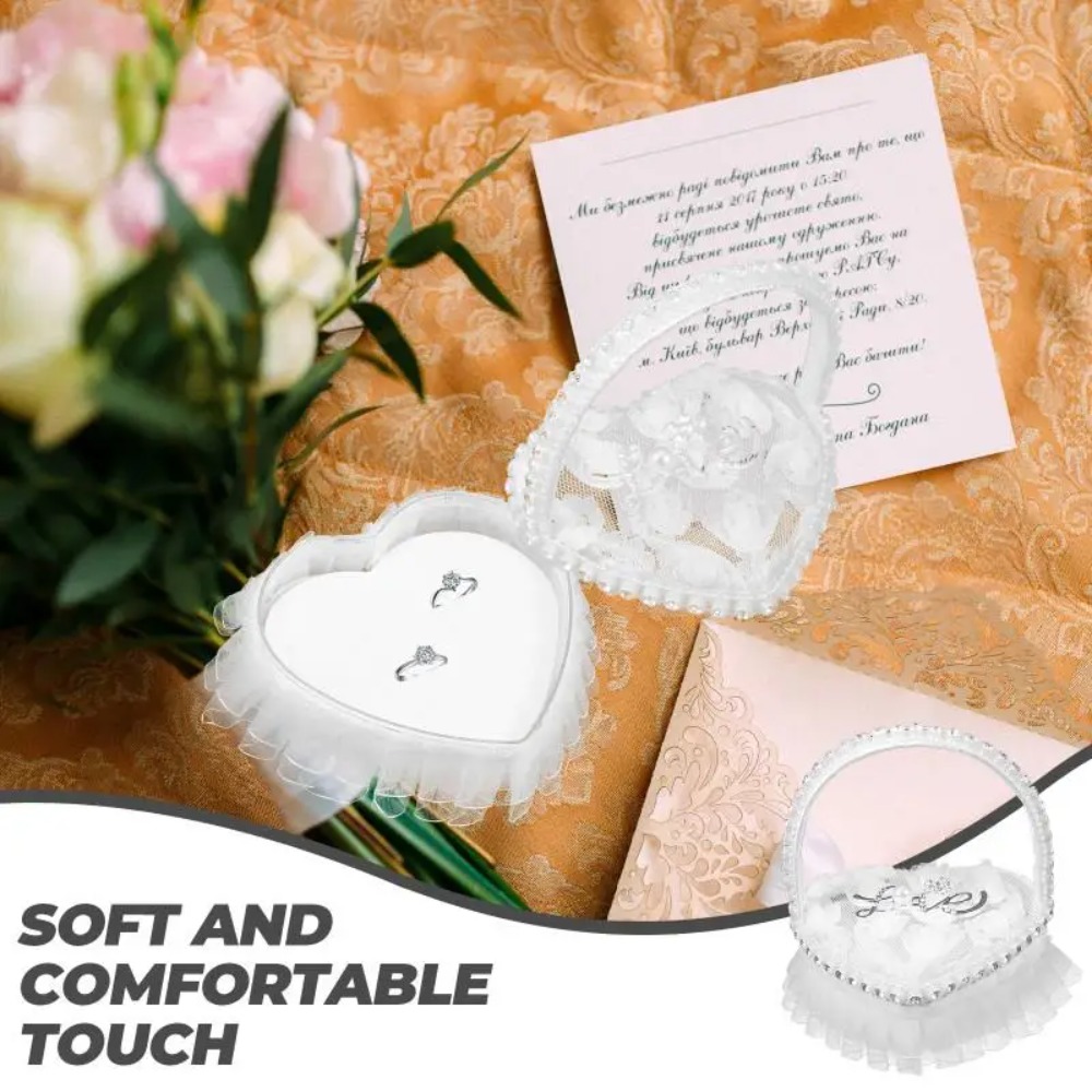 Beyaz Dantel Kalp Şeklinde Yüz - Ring Bearer Pillow incelemesi ve fiyatı