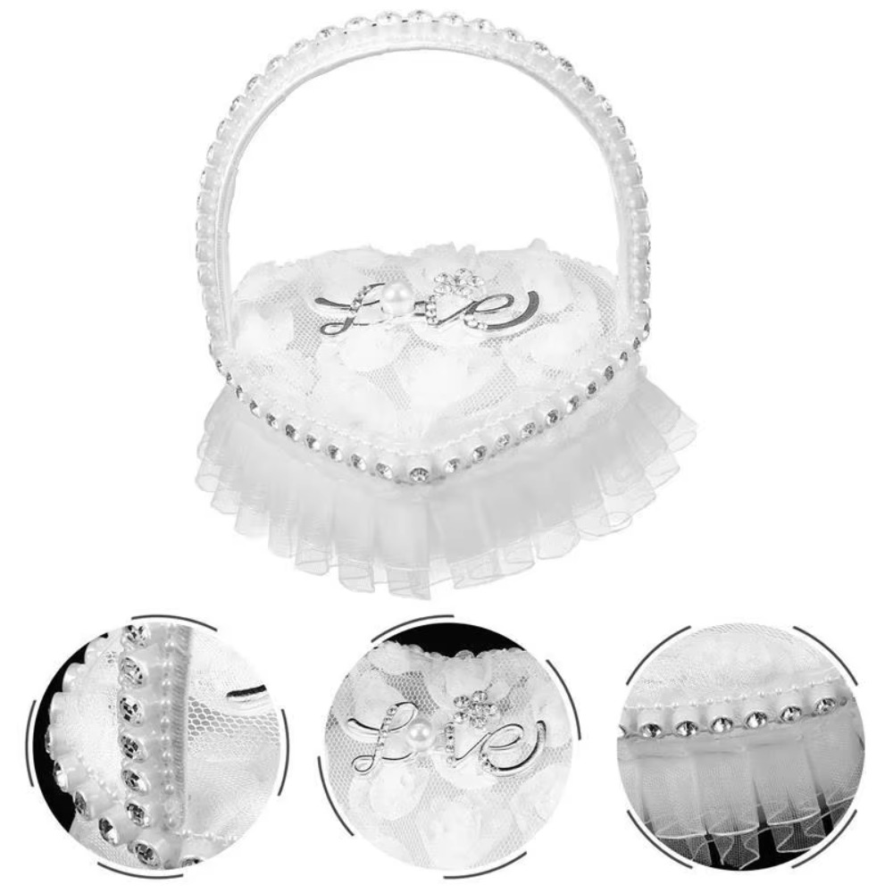 Beyaz Dantel Kalp Şeklinde Yüz - Ring Bearer Pillow incelemesi ve fiyatı