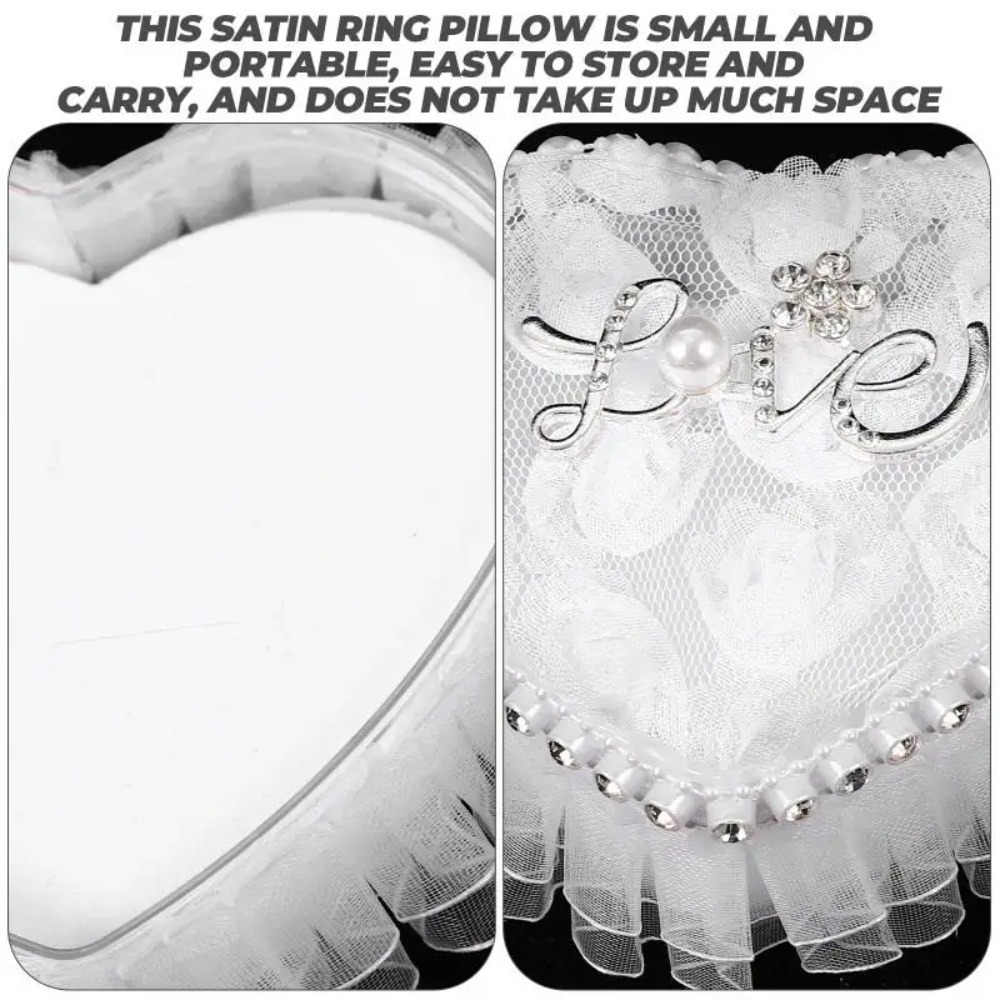 Beyaz Dantel Kalp Şeklinde Yüz - Ring Bearer Pillow incelemesi ve fiyatı