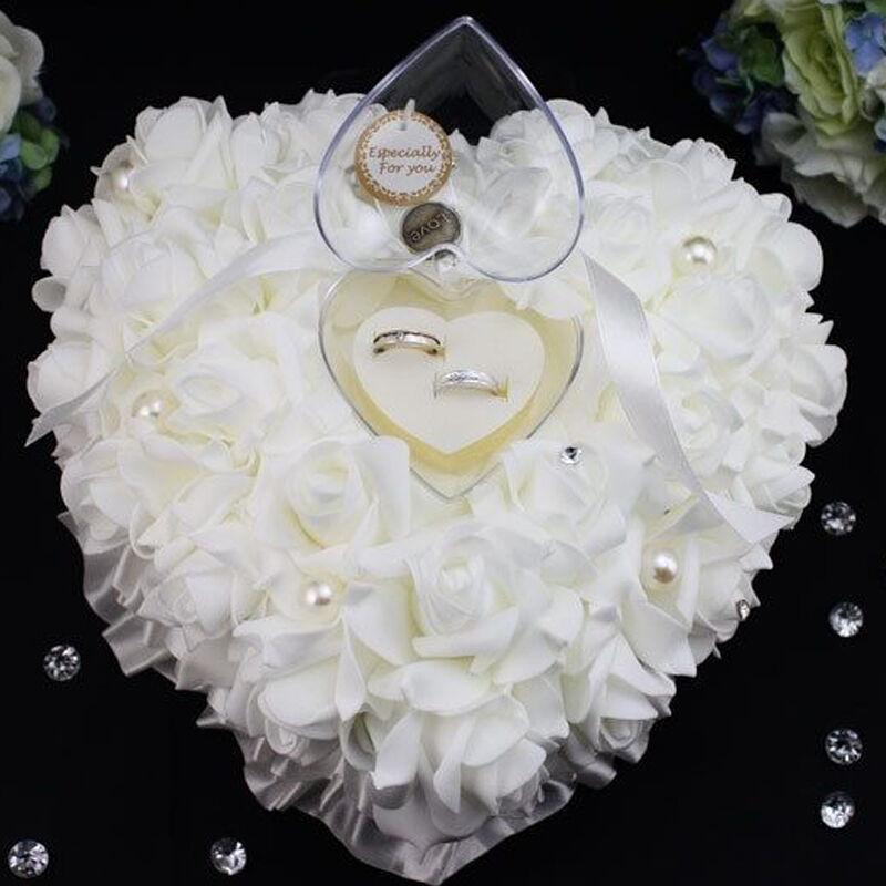 Düğün töreni fildişi saten kri - Ring Bearer Pillow incelemesi ve fiyatı